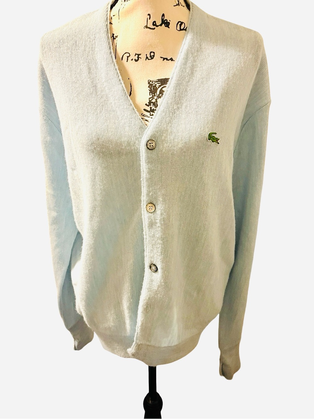 Lacoste Izod Vintage Light Blue Knit Sweater Sz Large- Unisex
